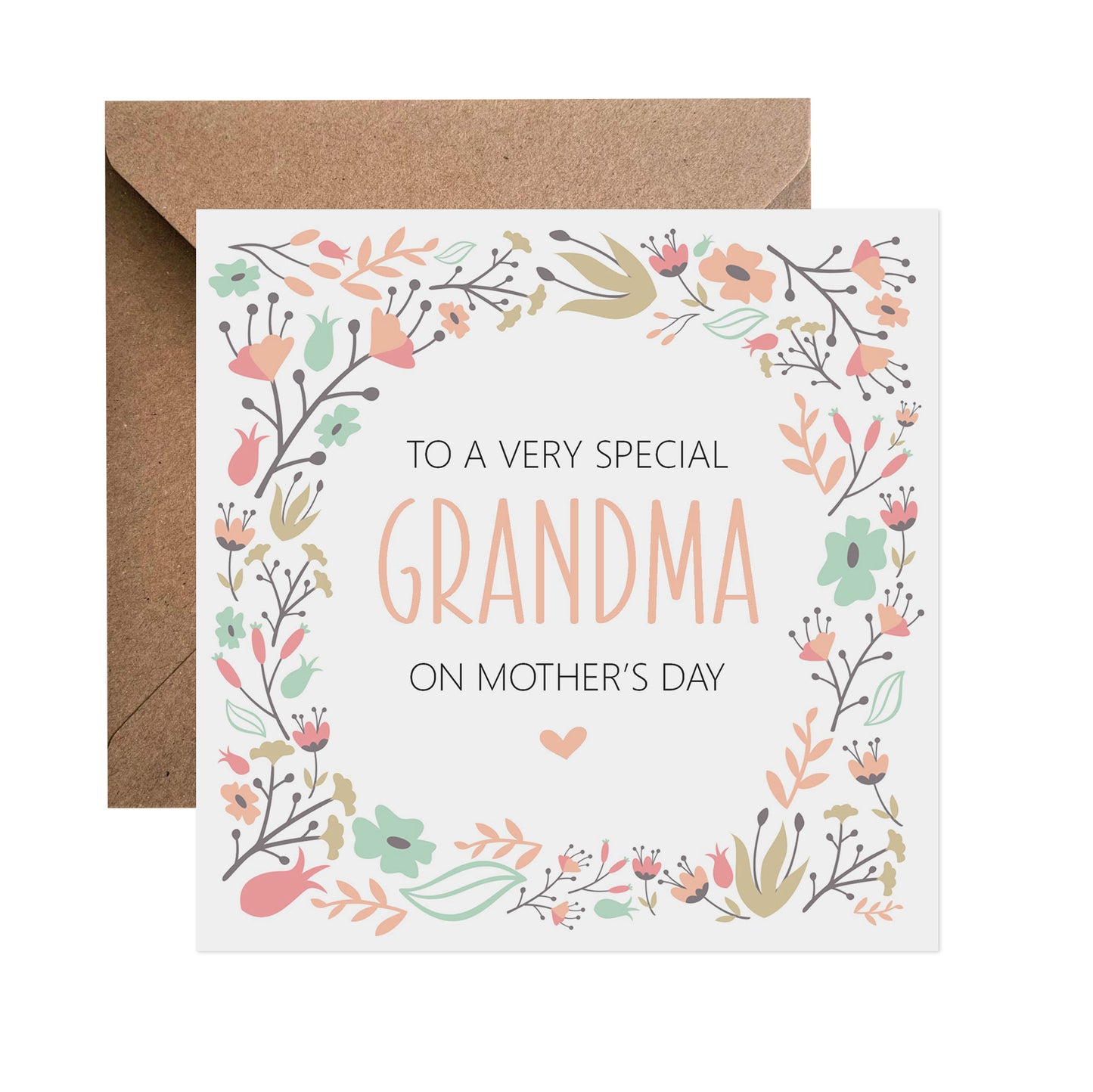 Peach Floral Mother's Day Card - Choose Your Recipient