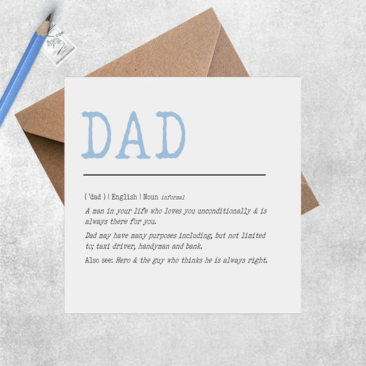 Definition of Dad - Father's Day Card