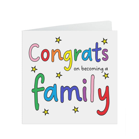 Colourful Congrats On Becoming A Family Card For Newly Adopted Child Or Family